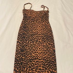 Cheetah print midi dress